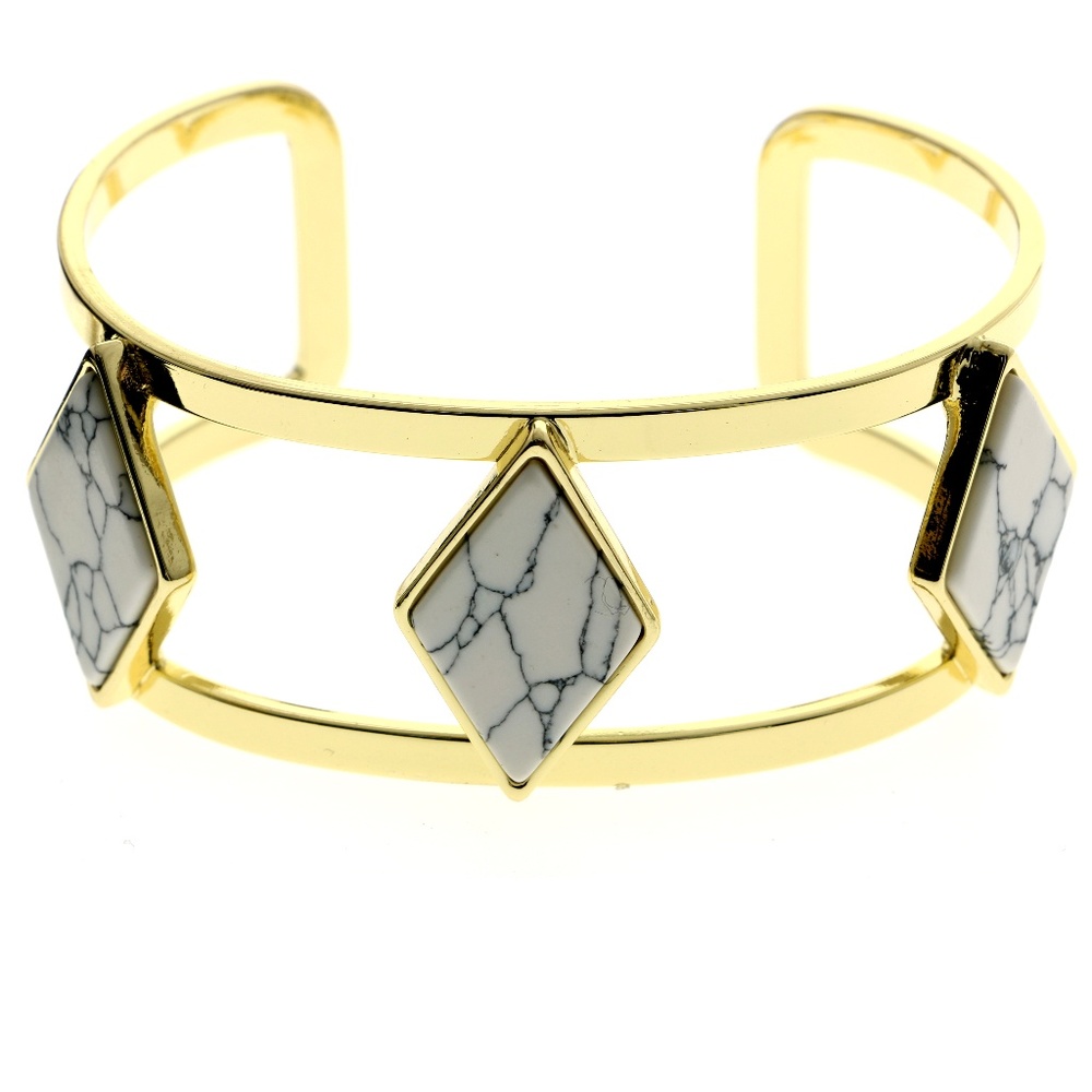 bebe Gold Cuff Bracelet / Natural Stone NWOT BBB11